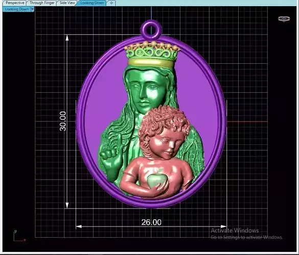 mother daughter pendant 3D print model