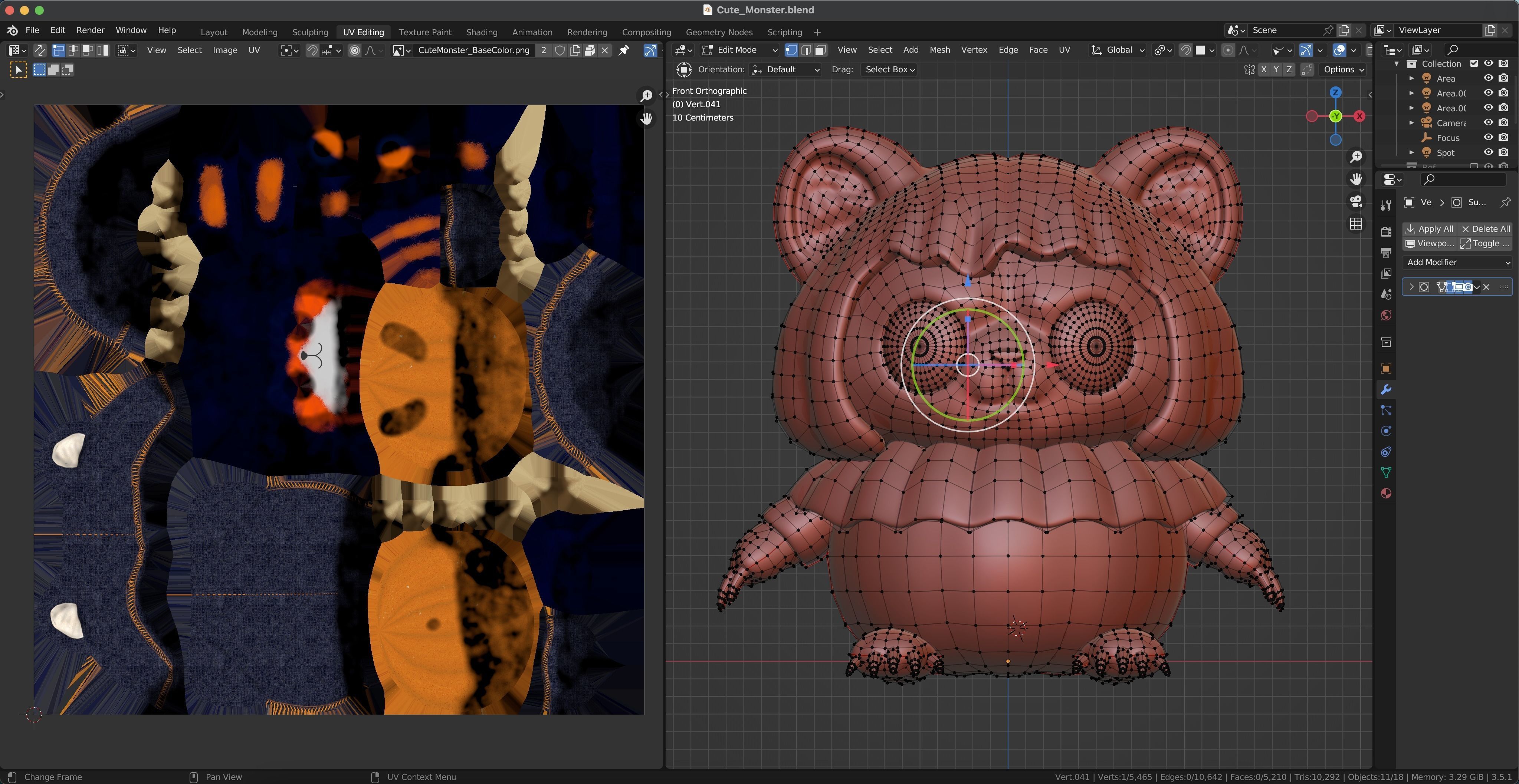 Cute Halloween monster low-poly with PBR texture Low-poly 3D model_20