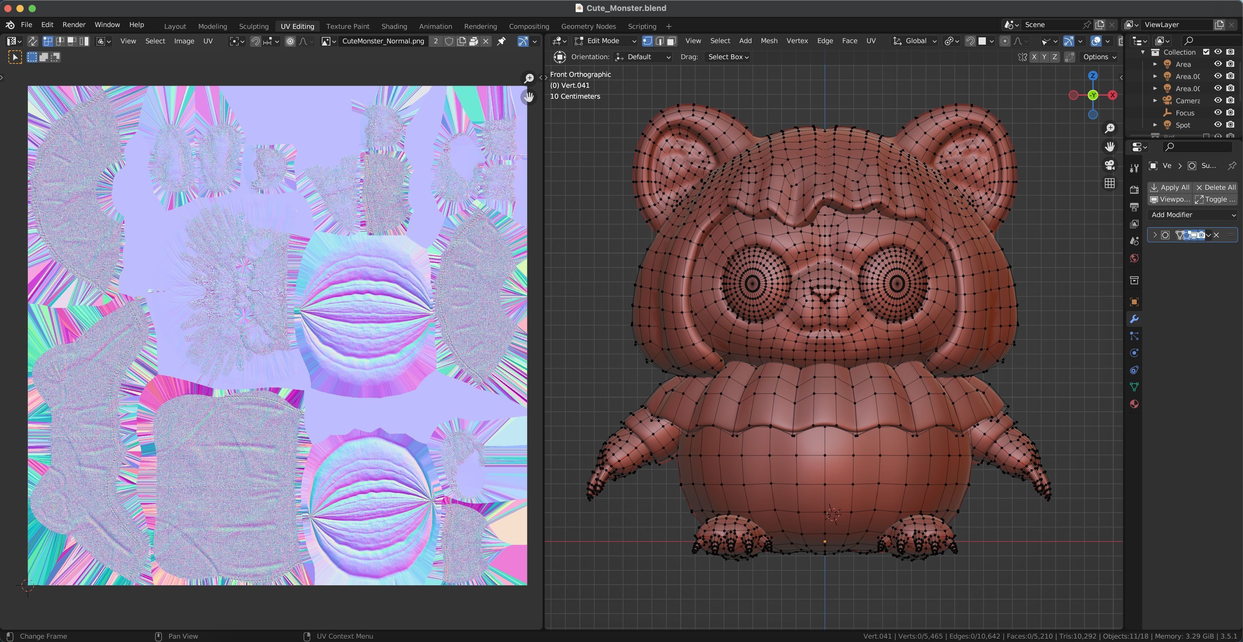 Cute Halloween monster low-poly with PBR texture Low-poly 3D model_22