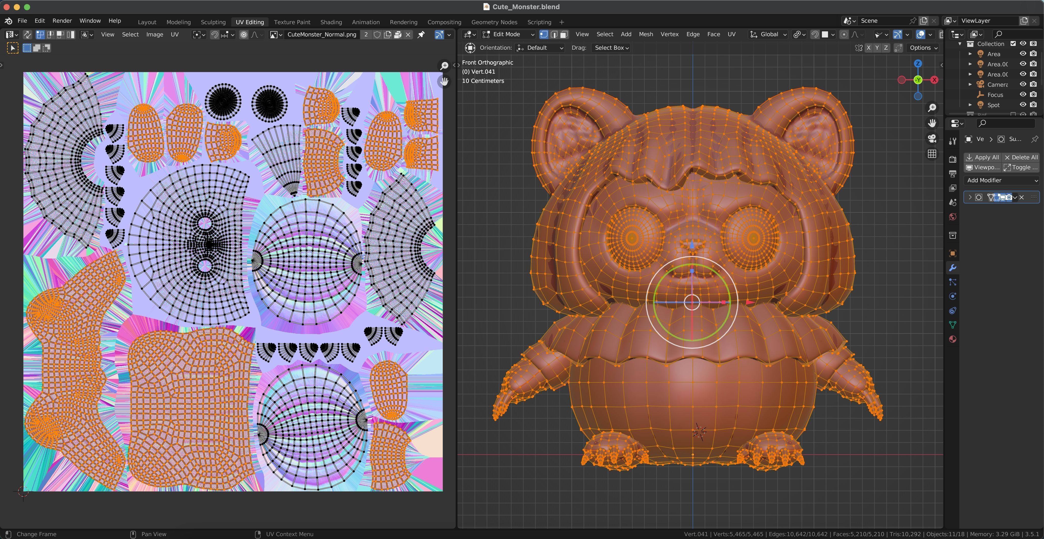 Cute Halloween monster low-poly with PBR texture Low-poly 3D model_21