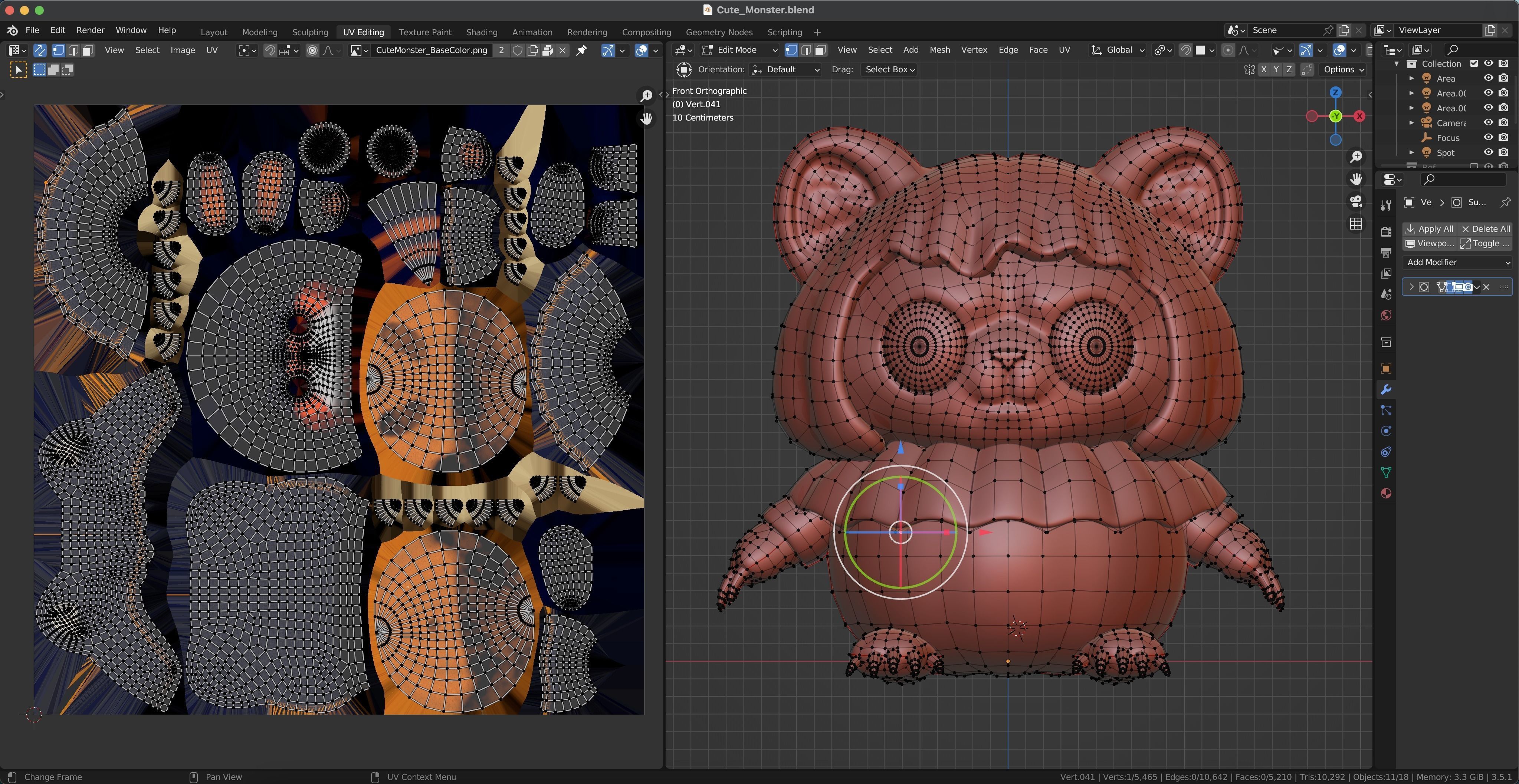 Cute Halloween monster low-poly with PBR texture Low-poly 3D model_19