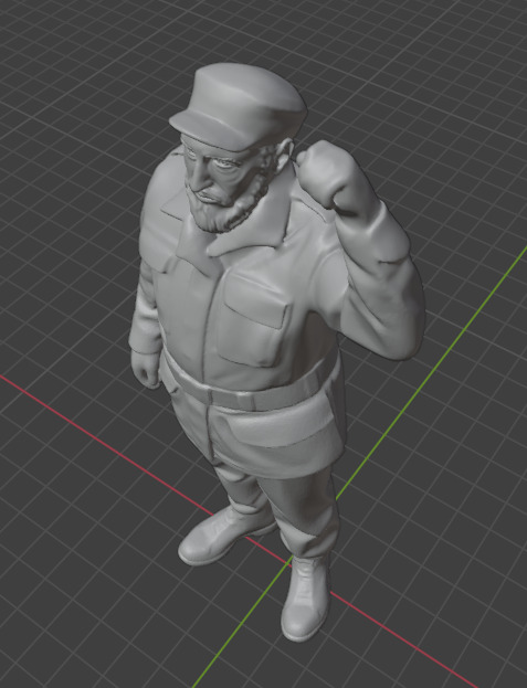 Fidel Castro 3D print model_4