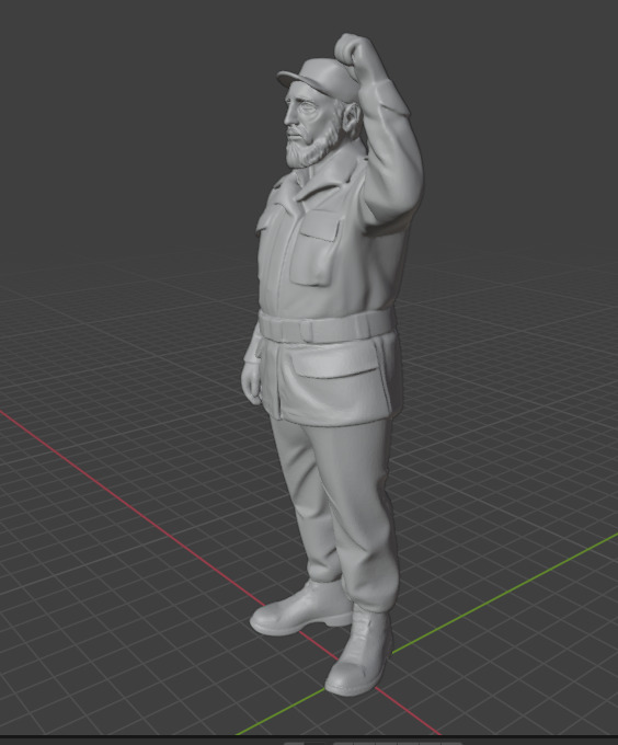 Fidel Castro 3D print model_3