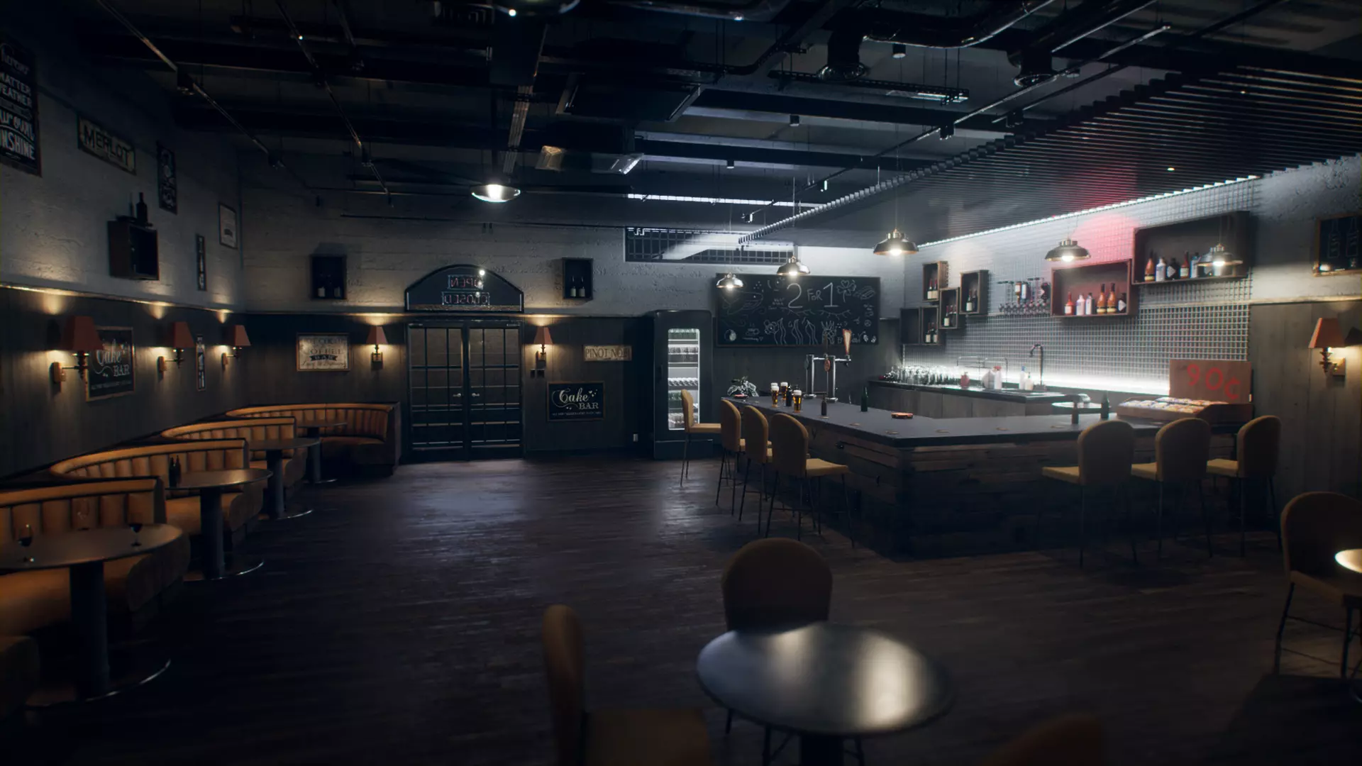 Dive Bar Environment 3D model_0