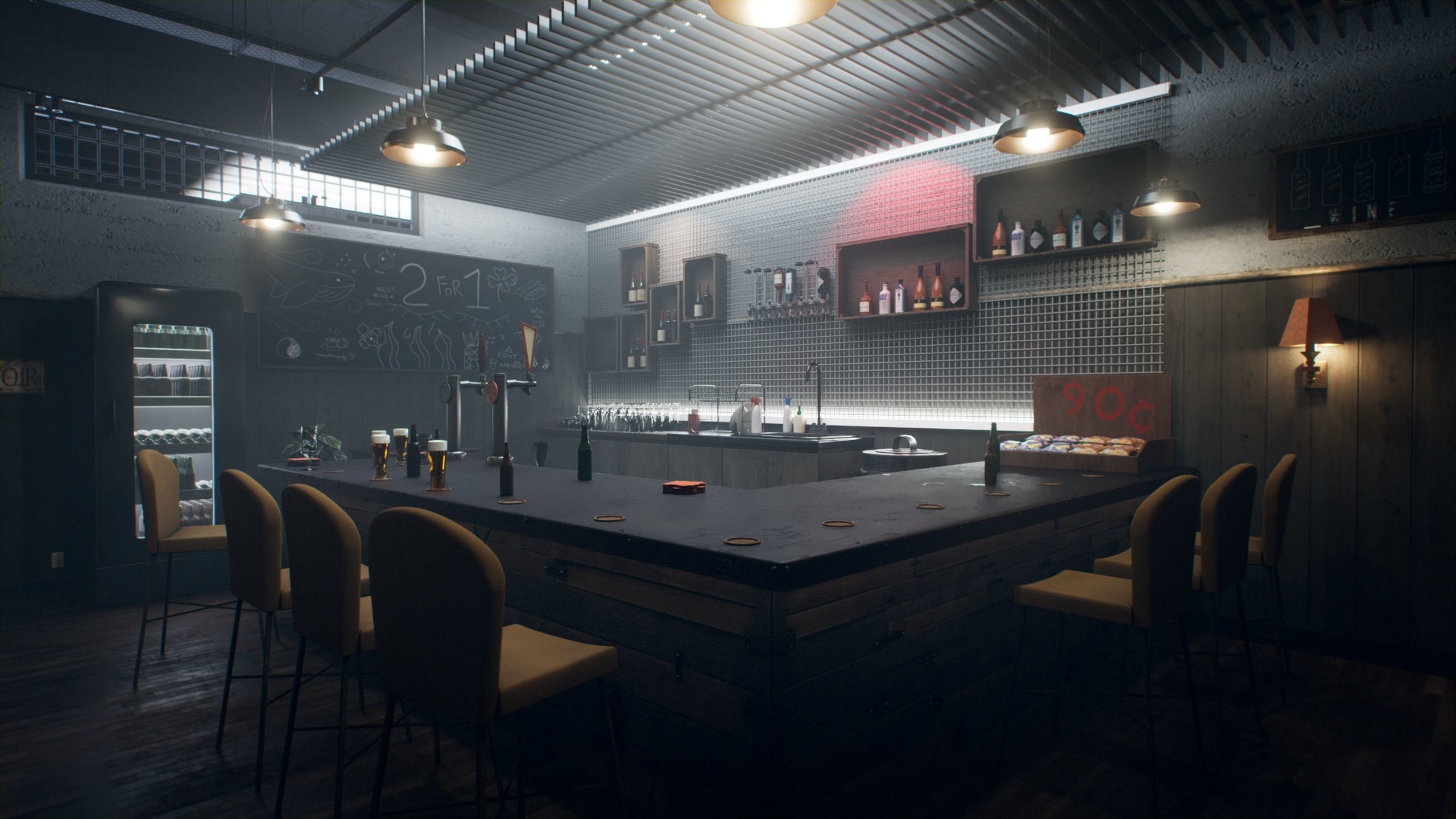 Dive Bar Environment 3D model_9