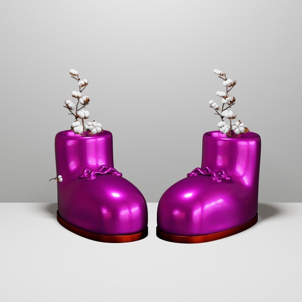 SHOE-LOOK FLOWERPOT AND PENCIL CASE 3D print model_6