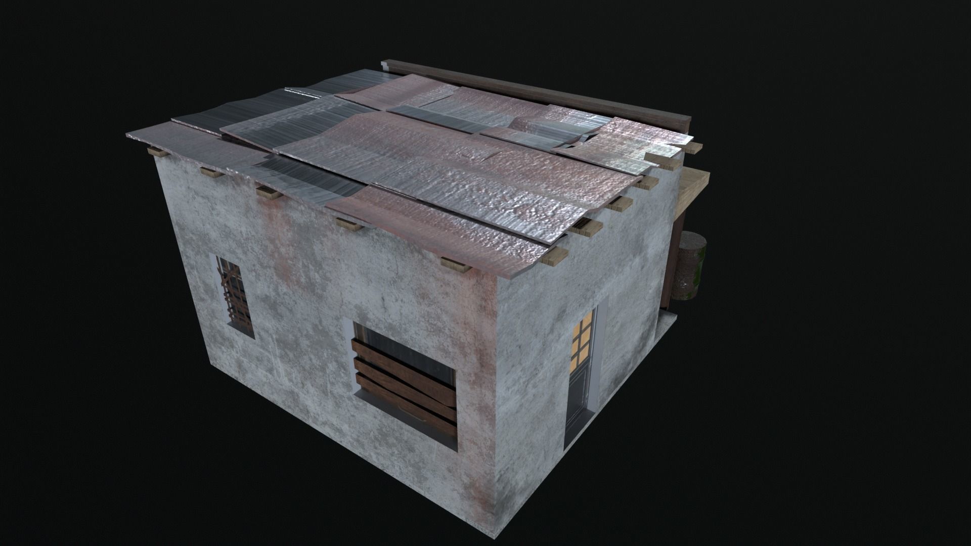Game Ready Small House 02 Low-poly 3D model_7