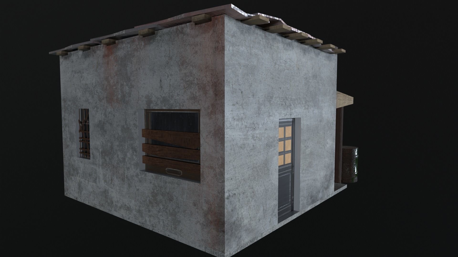 Game Ready Small House 02 Low-poly 3D model_5