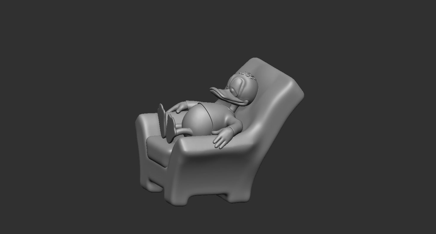 El pato Donald descansando 3D print model_2