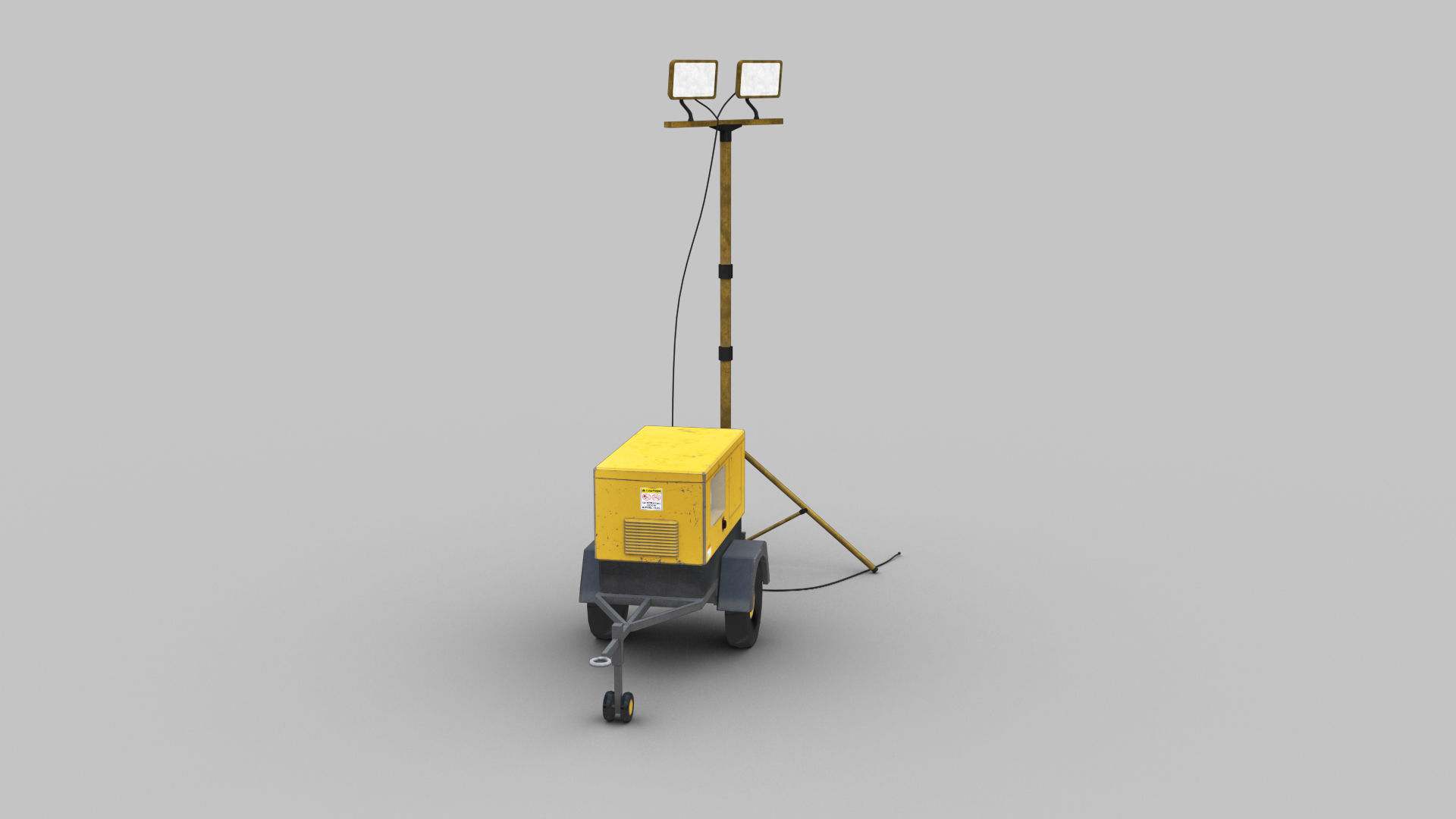 Light Tower and Generator Low-poly 3D model_8
