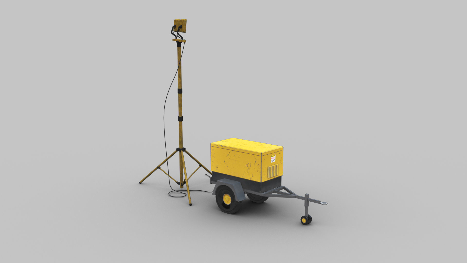 Light Tower and Generator Low-poly 3D model_10