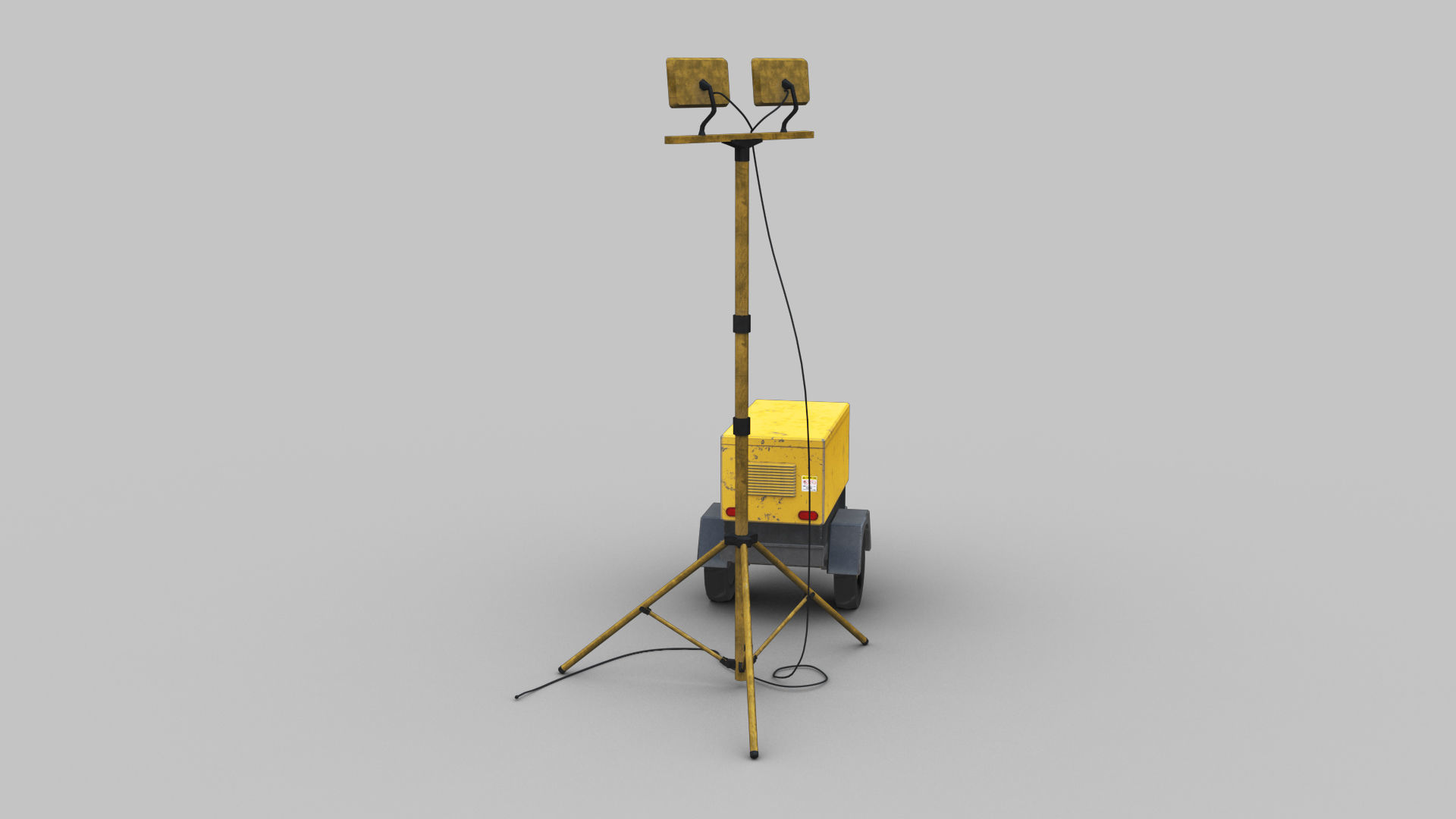 Light Tower and Generator Low-poly 3D model_14