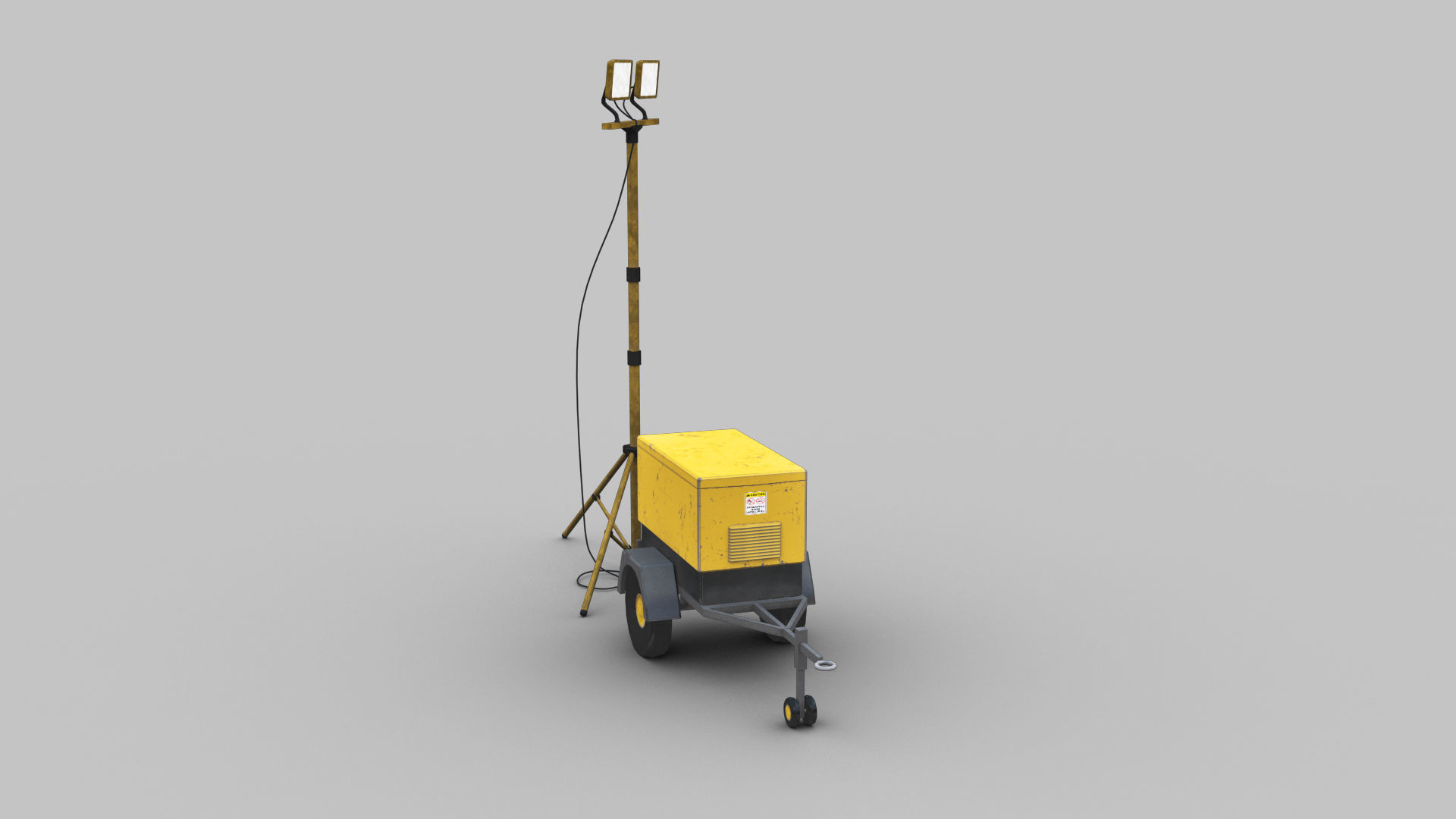 Light Tower and Generator Low-poly 3D model_9