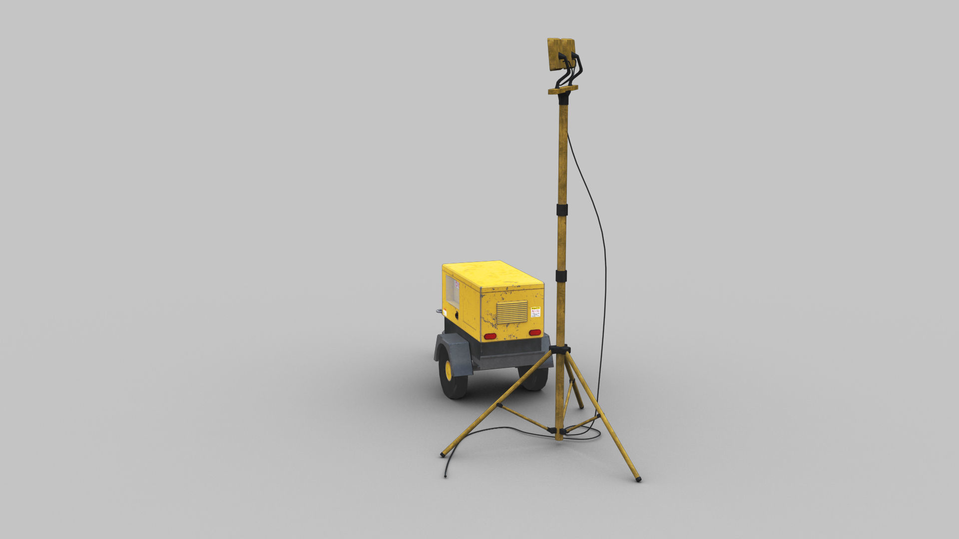 Light Tower and Generator Low-poly 3D model_15