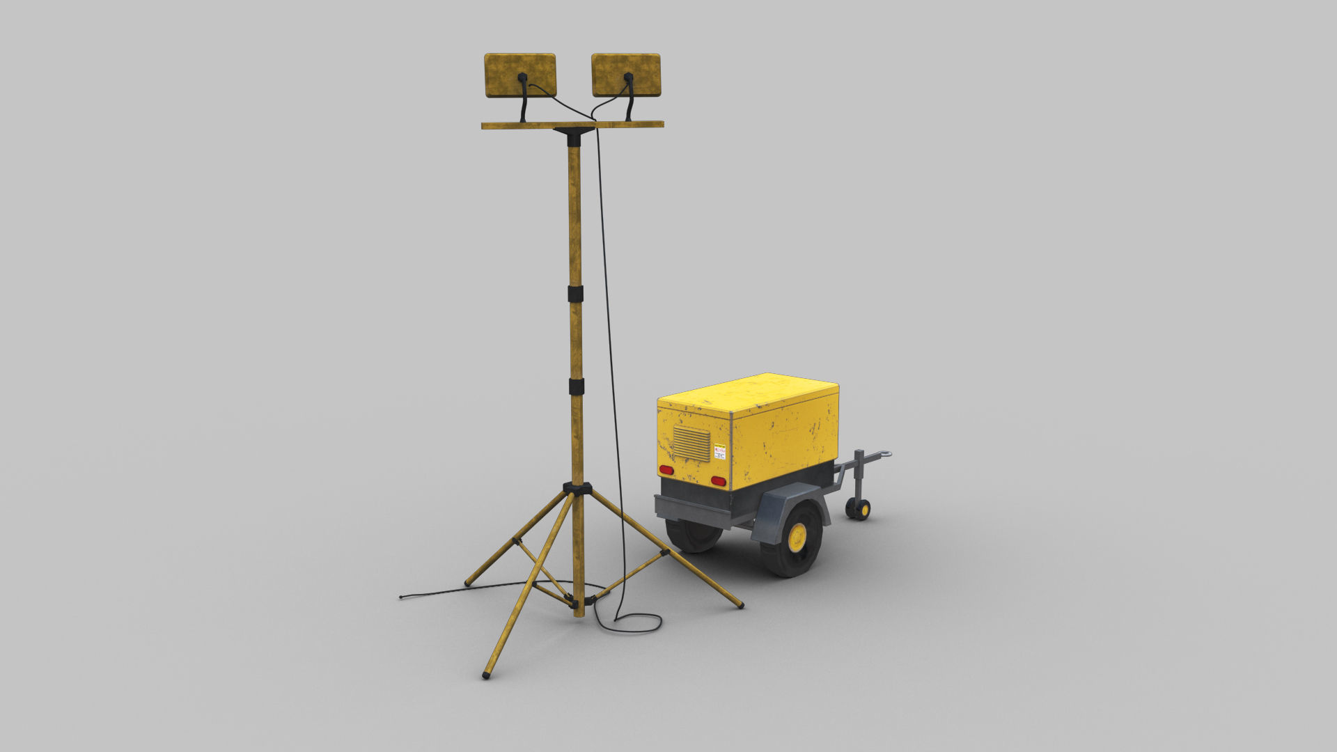 Light Tower and Generator Low-poly 3D model_13