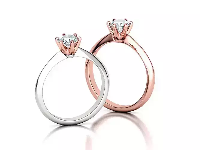 6 prong Solitaire Engagement ring Half Carat Stone