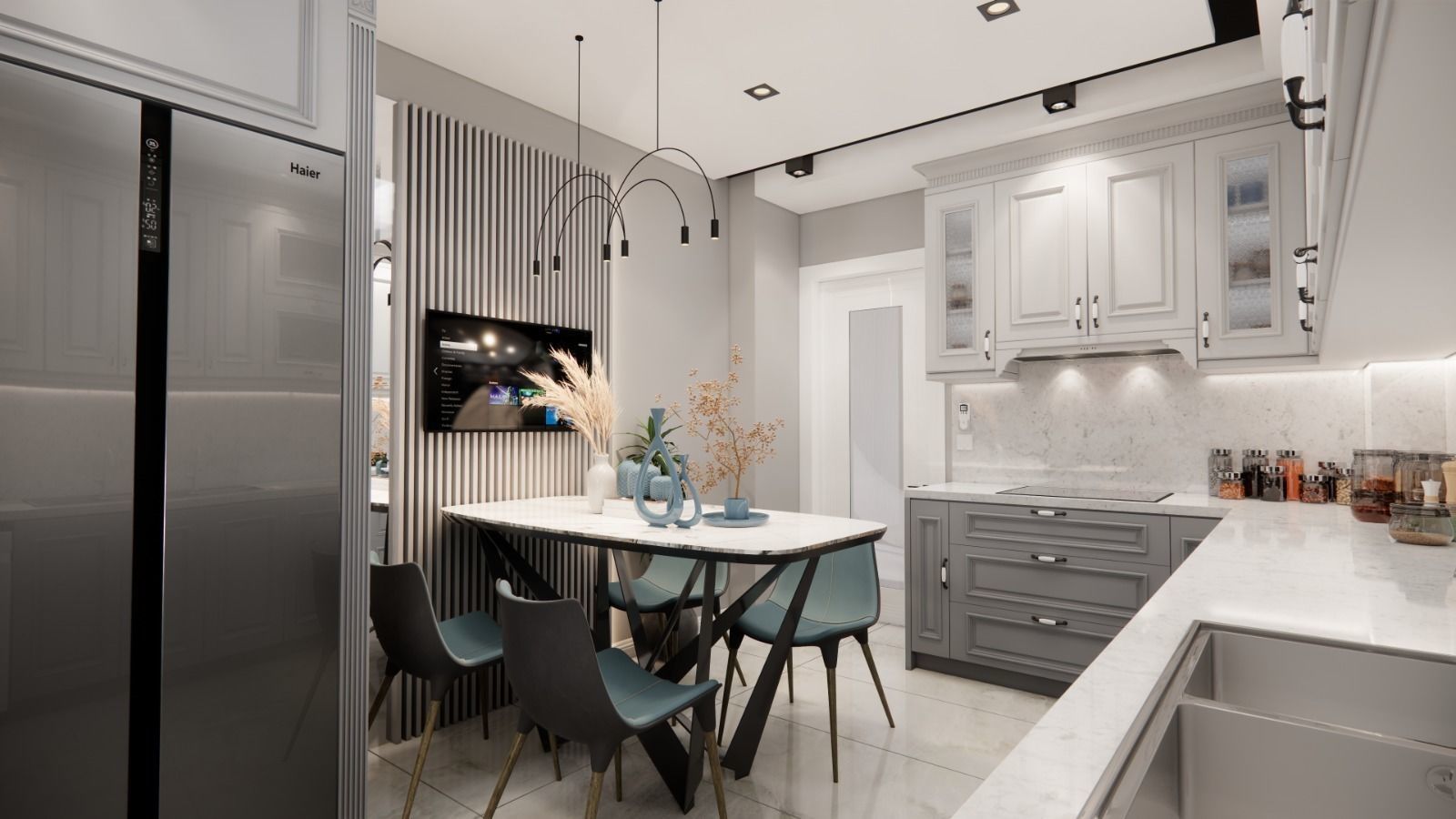 sketchup enscape a kitchen render  scene Low-poly 3D model_16