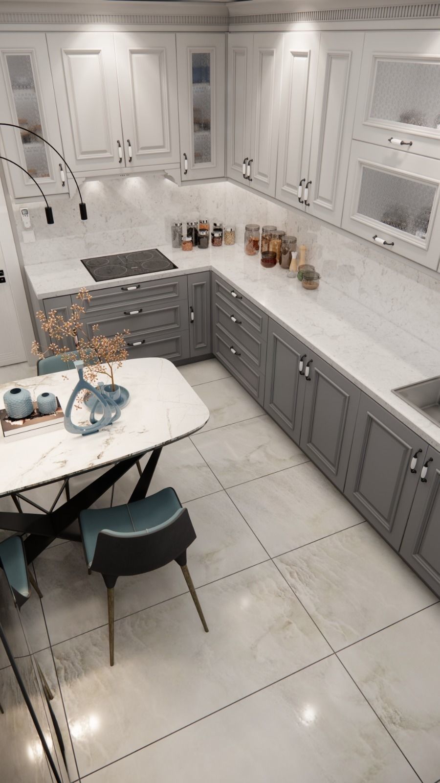 sketchup enscape a kitchen render  scene Low-poly 3D model_8