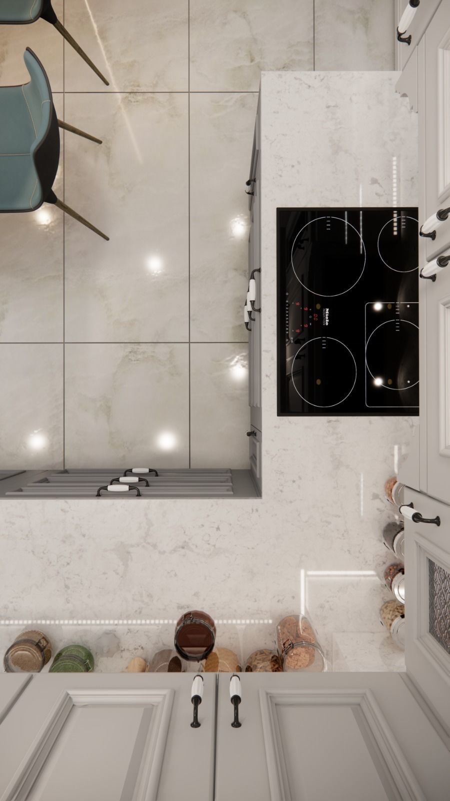 sketchup enscape a kitchen render  scene Low-poly 3D model_10