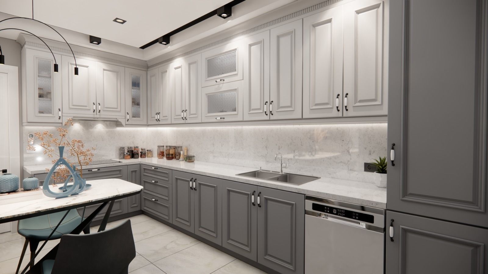 sketchup enscape a kitchen render  scene Low-poly 3D model_13