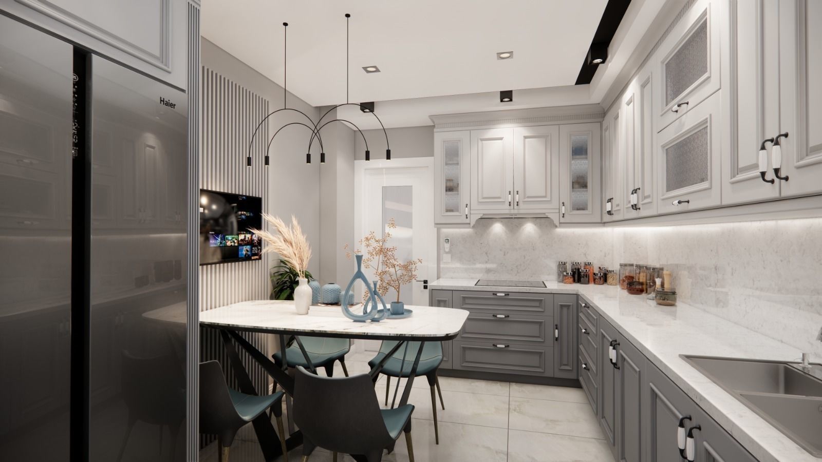 sketchup enscape a kitchen render  scene Low-poly 3D model_12