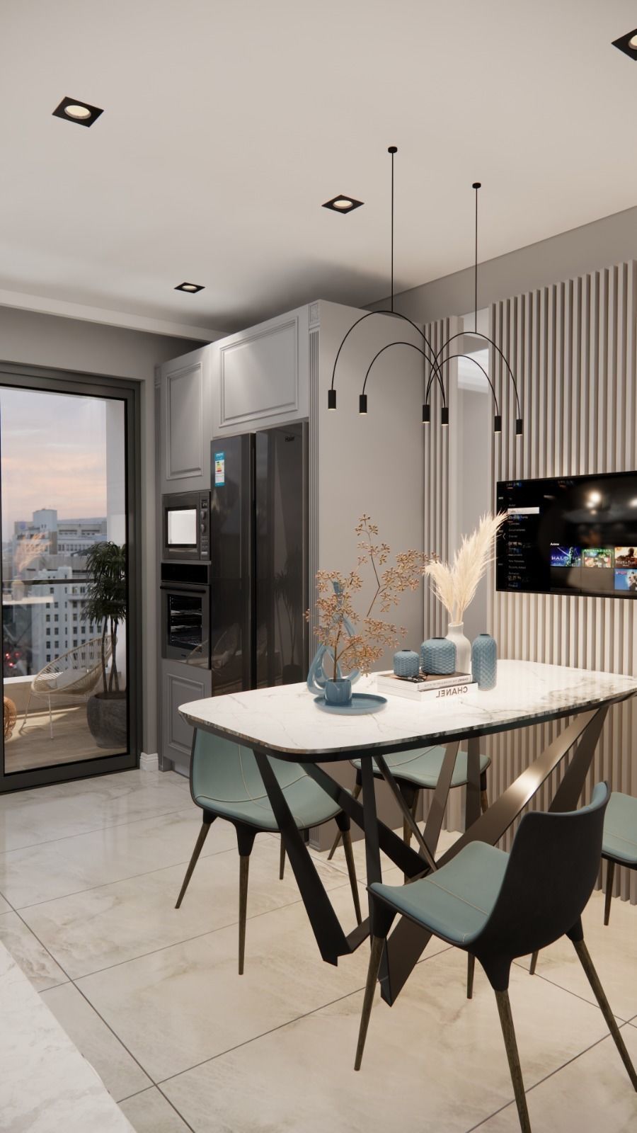 sketchup enscape a kitchen render  scene Low-poly 3D model_1