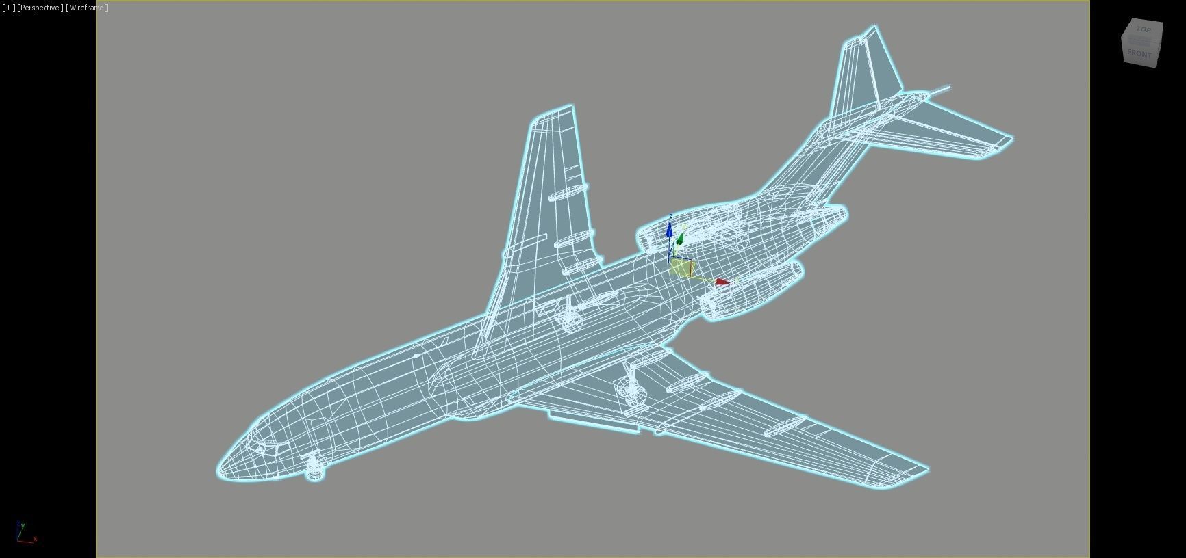 Vintage B 727 100 derelict scrapyard low poly static Low-poly 3D model_6