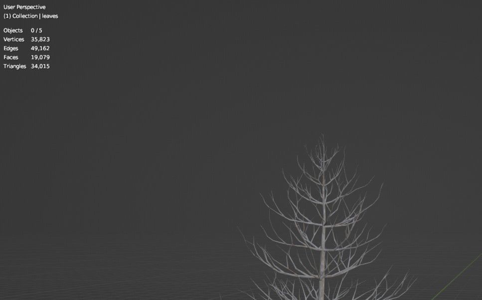 2 Trees in a Pot Free low-poly 3D model_1
