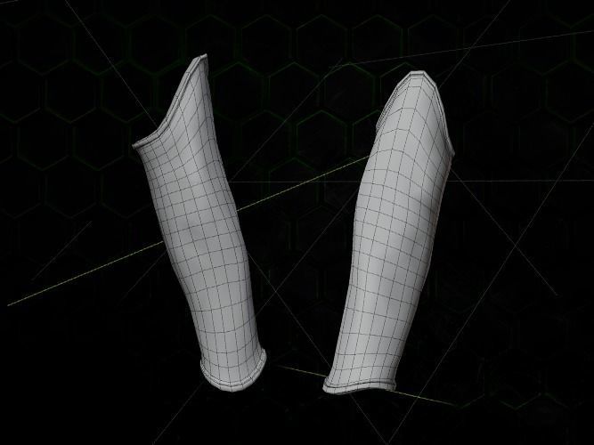 Arm bracer golden armor gazukull for film and game female armor Low-poly 3D model_5