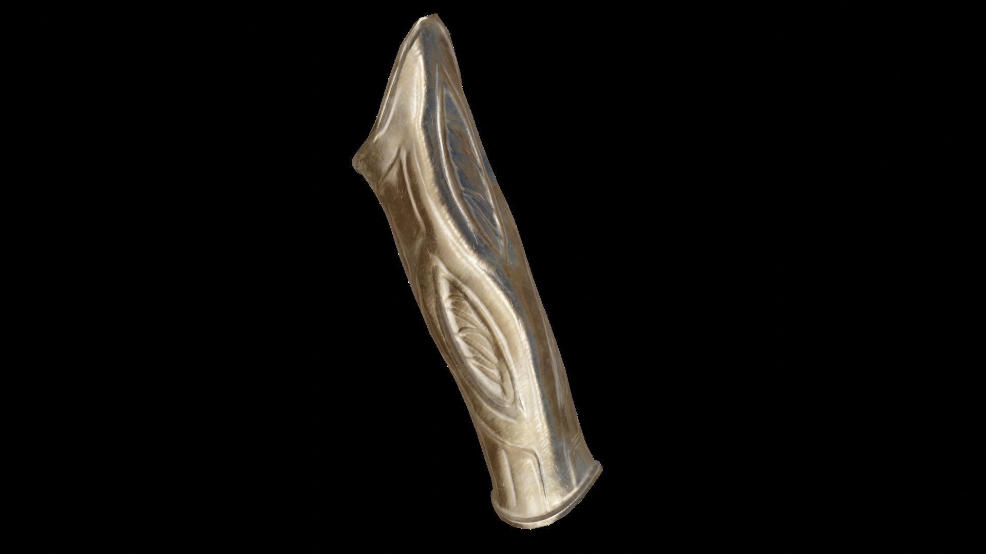 Arm bracer golden armor gazukull for film and game female armor Low-poly 3D model_7