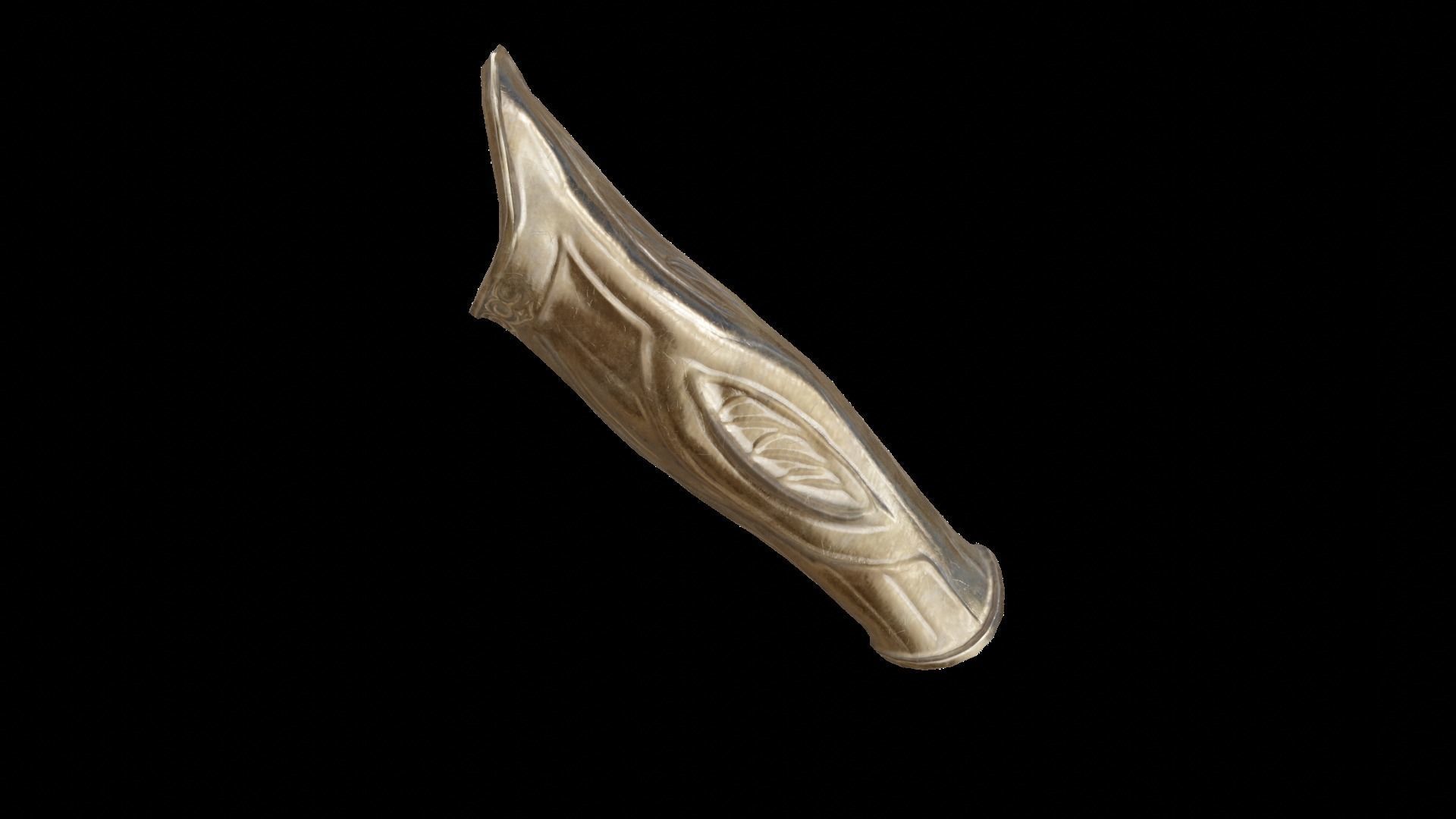 Arm bracer golden armor gazukull for film and game female armor Low-poly 3D model_6