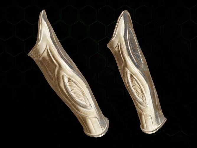 Arm bracer golden armor gazukull for film and game female armor Low-poly 3D model_2