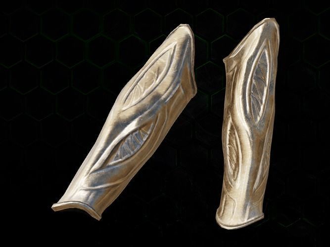 Arm bracer golden armor gazukull for film and game female armor Low-poly 3D model_4
