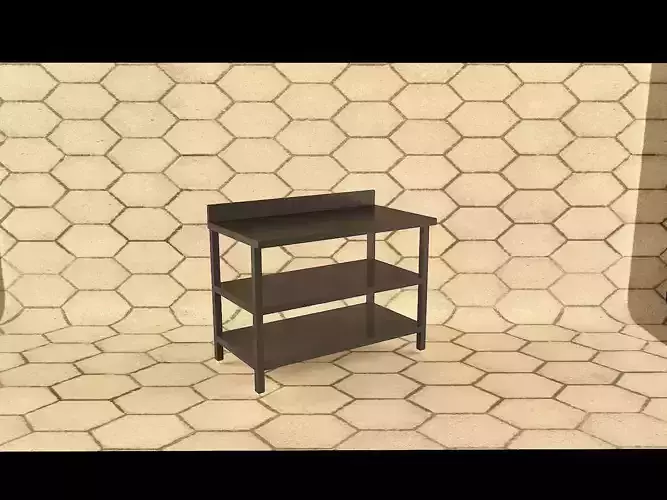 Work table with two under shelf  3D model