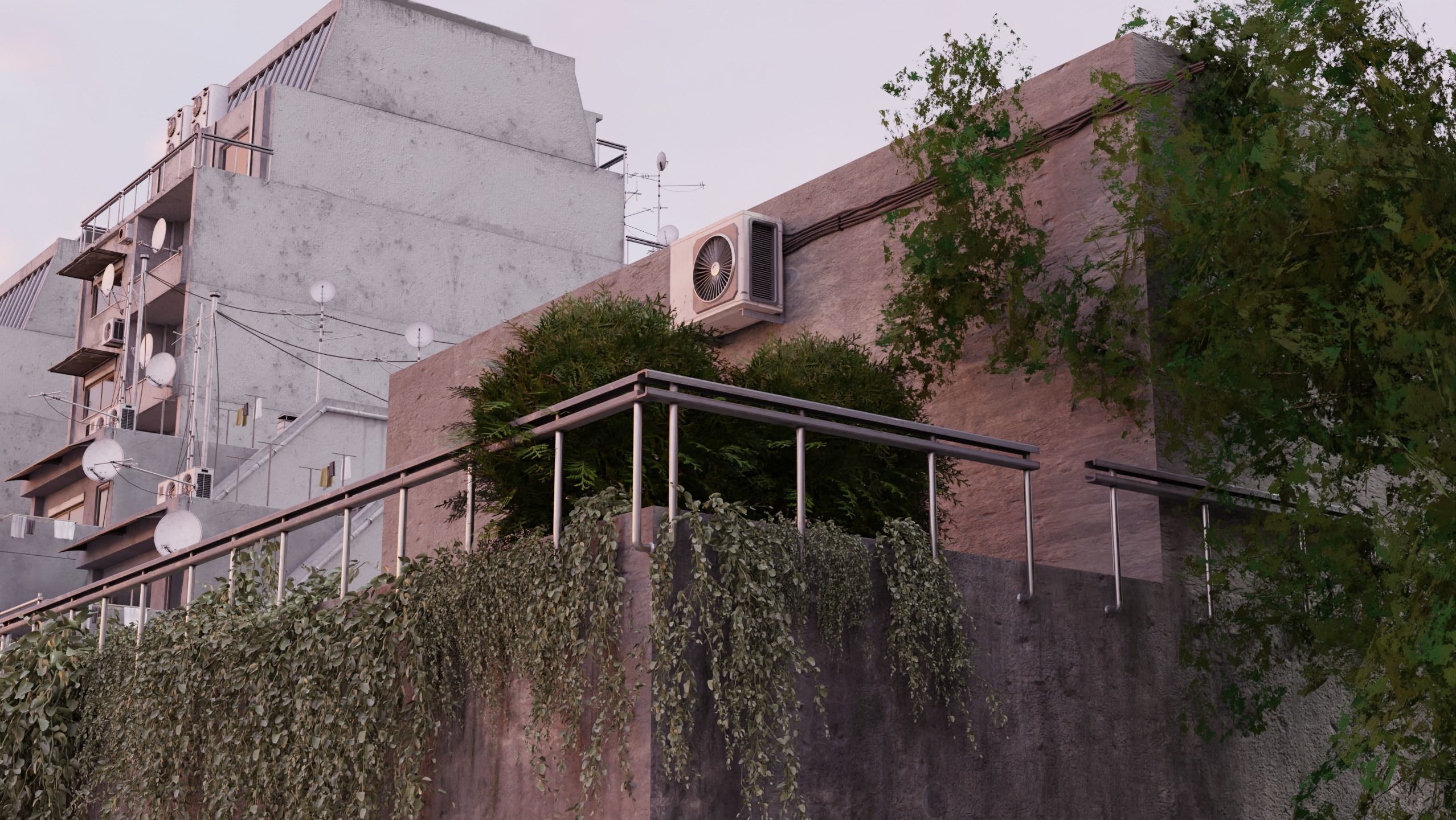 Car Environment Scene 3D Blender File And FBX File 3D model_4