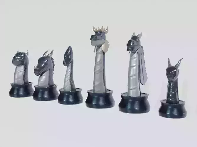 Chess Figures - Dragon Style Chess Set with Dragon Pieces 