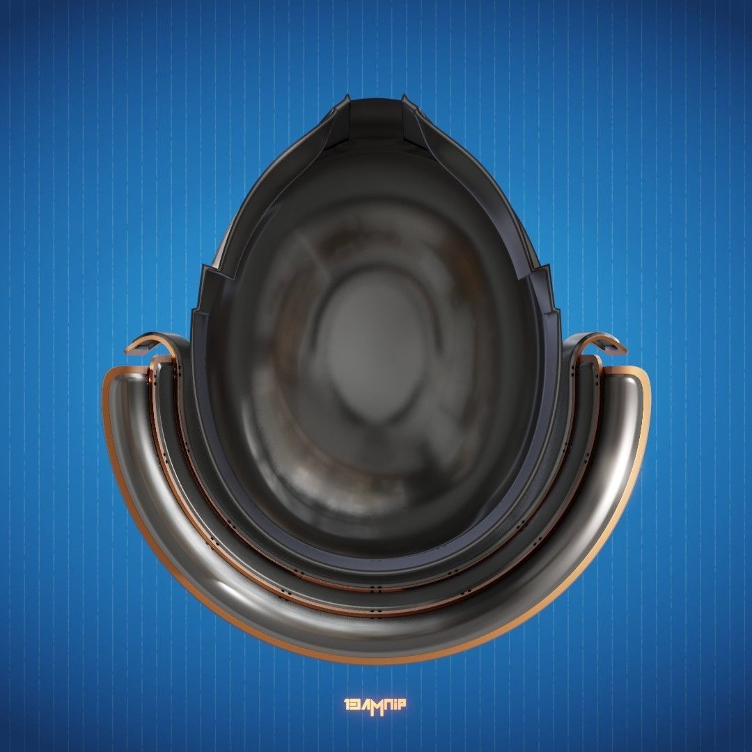 Samurai Mandalorian Helmet 3D print model_15