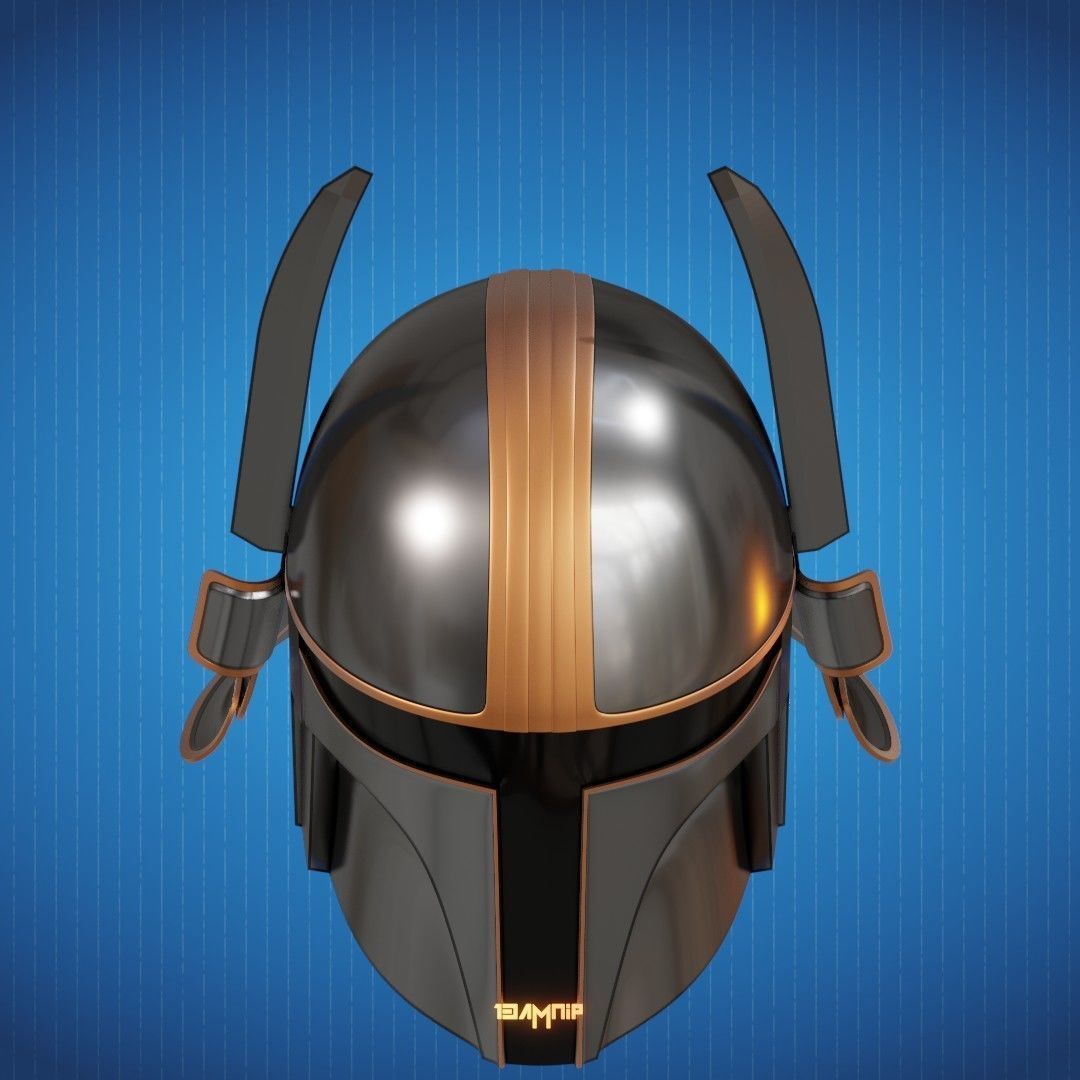 Samurai Mandalorian Helmet 3D print model_11