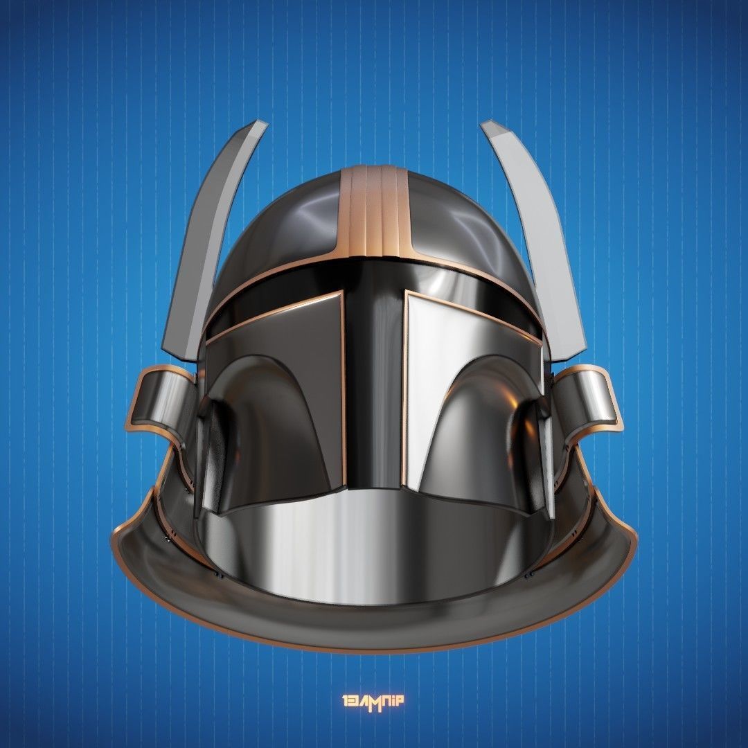 Samurai Mandalorian Helmet 3D print model_12