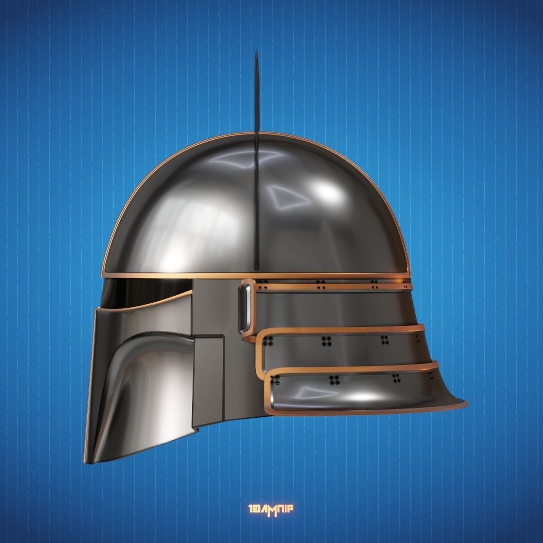 Samurai Mandalorian Helmet 3D print model_5