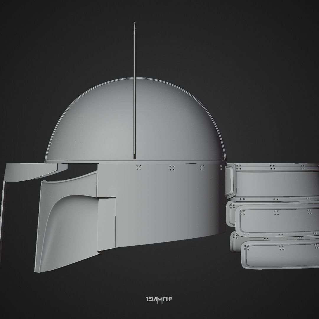 Samurai Mandalorian Helmet 3D print model_19