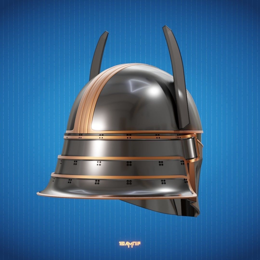 Samurai Mandalorian Helmet 3D print model_8