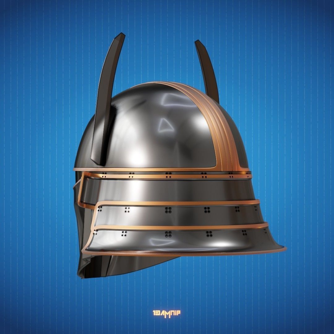 Samurai Mandalorian Helmet 3D print model_6