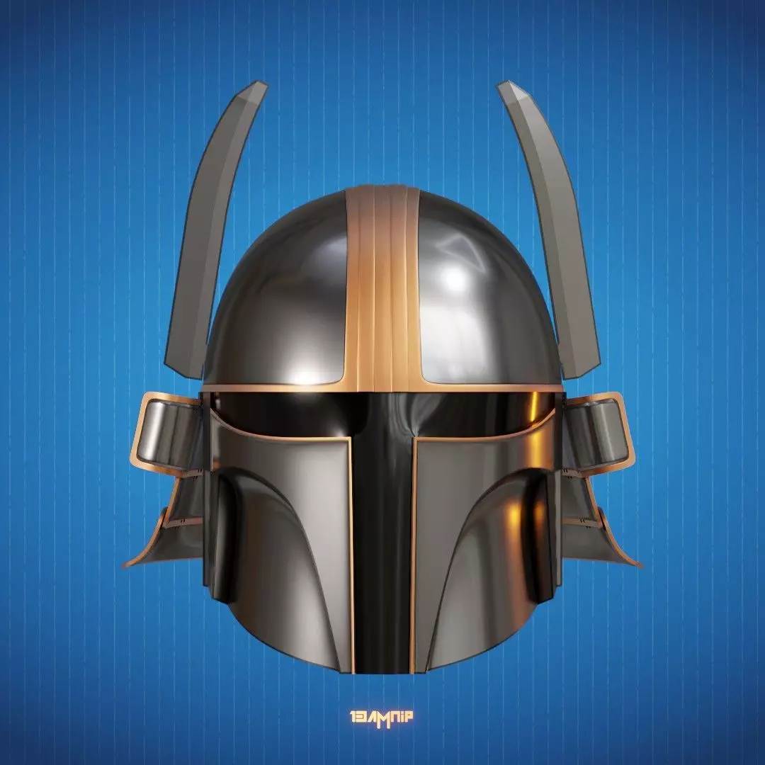 Samurai Mandalorian Helmet 3D print model_0