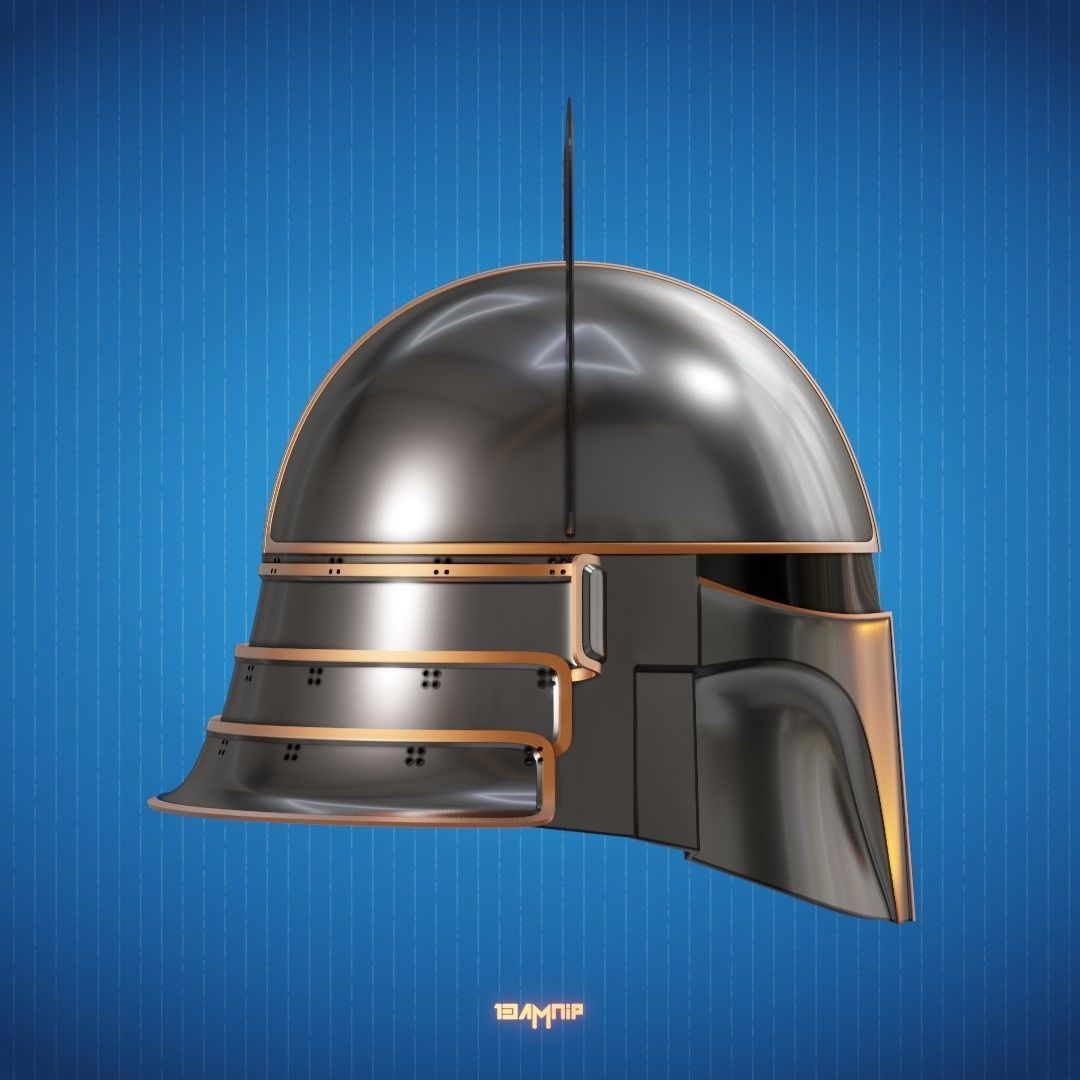 Samurai Mandalorian Helmet 3D print model_9