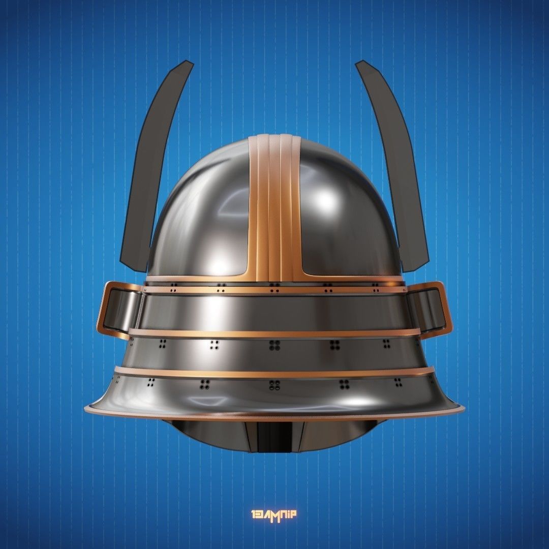 Samurai Mandalorian Helmet 3D print model_7