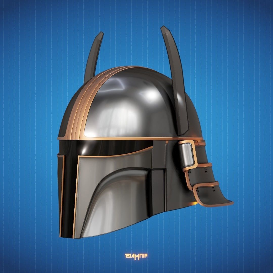 Samurai Mandalorian Helmet 3D print model_4