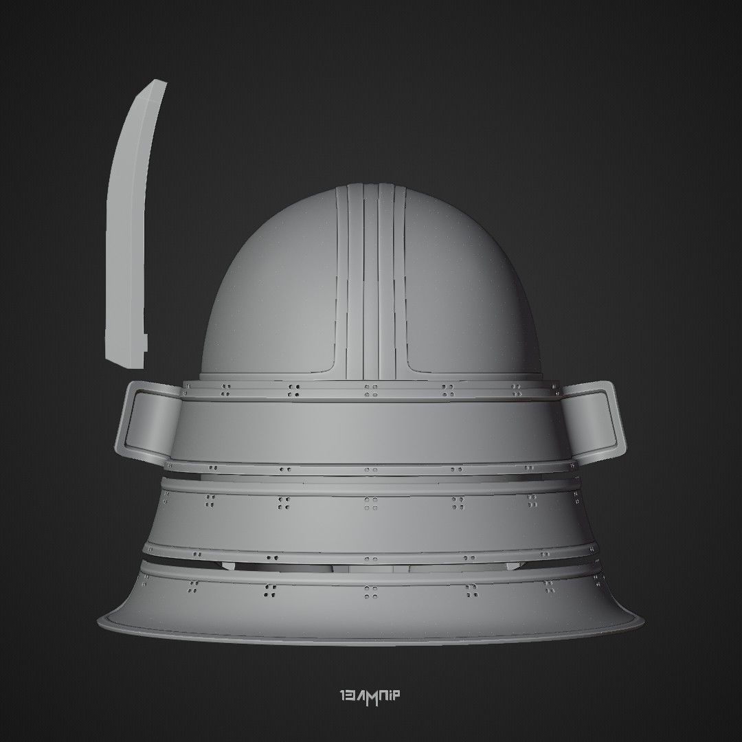 Samurai Mandalorian Helmet 3D print model_21