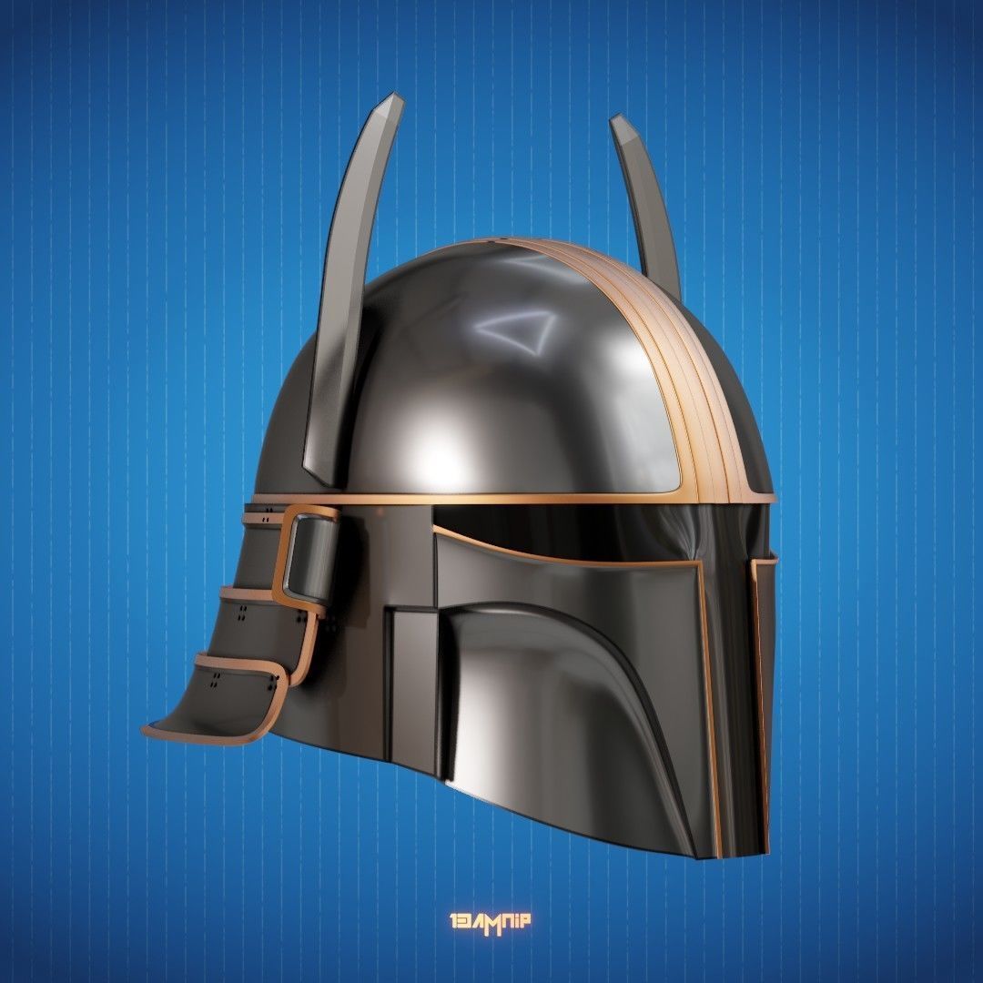 Samurai Mandalorian Helmet 3D print model_10