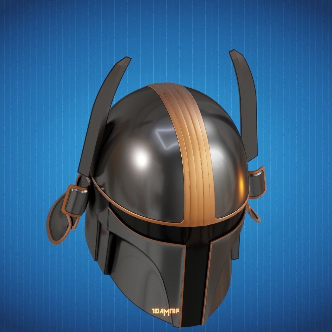 Samurai Mandalorian Helmet 3D print model_3